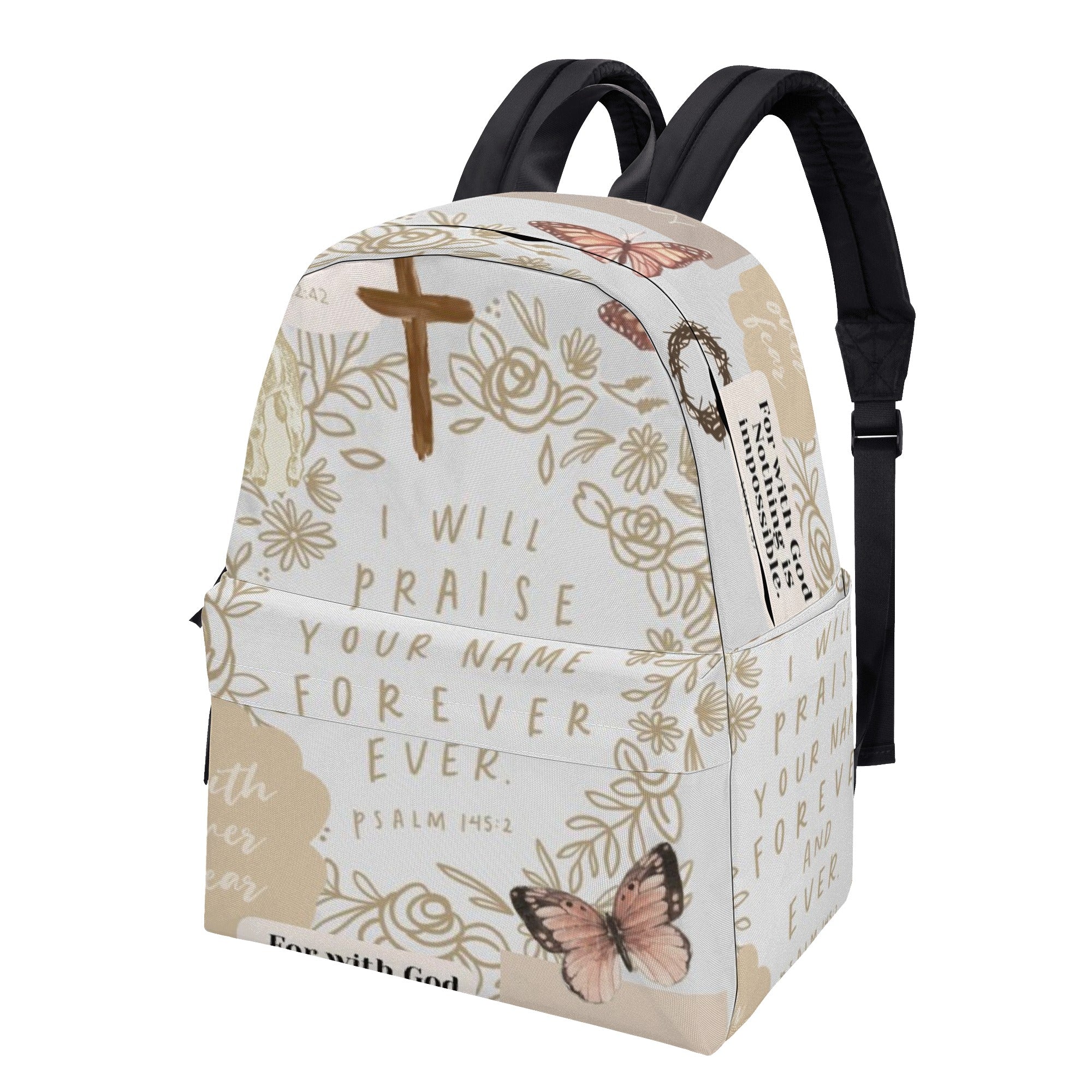 Christian Praise Backpack, Faith Over Fear Bag, Inspirational Bible Verse Backpack.PLAF20